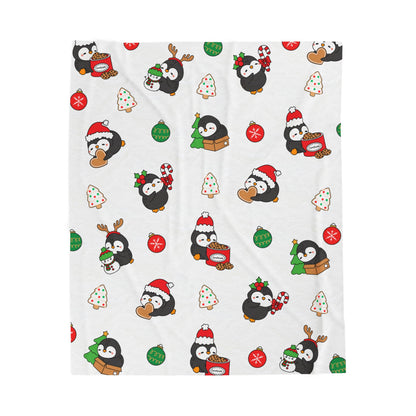 Christmas Penguin Plush Blanket for Cozy Holidays