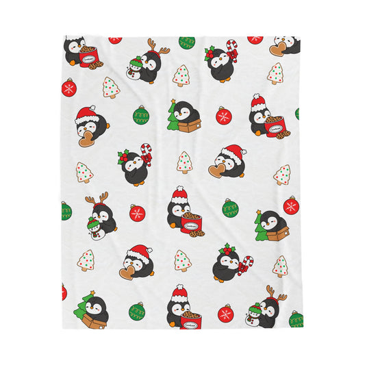 Christmas Penguin Plush Blanket for Cozy Holidays