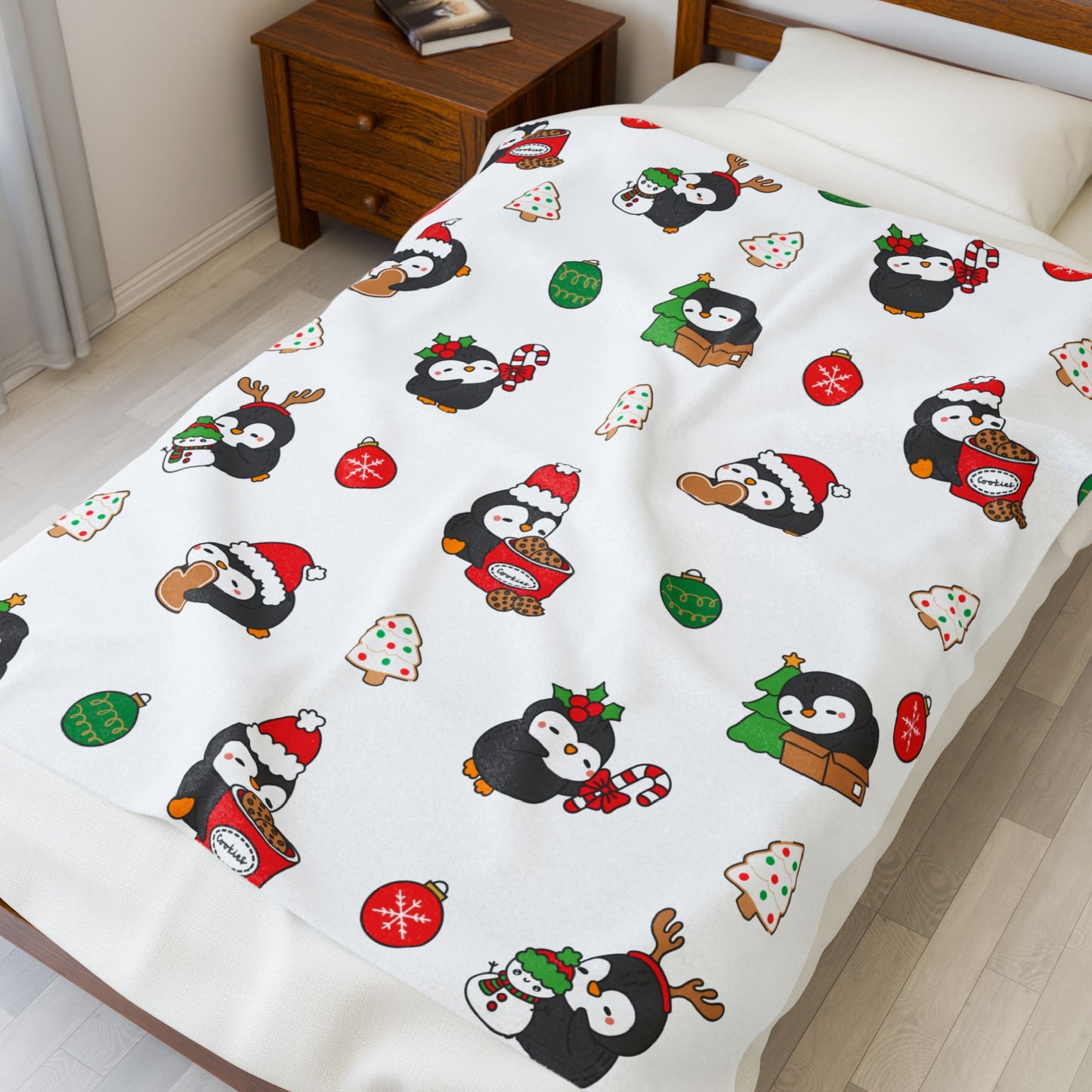 Christmas Penguin Plush Blanket for Cozy Holidays
